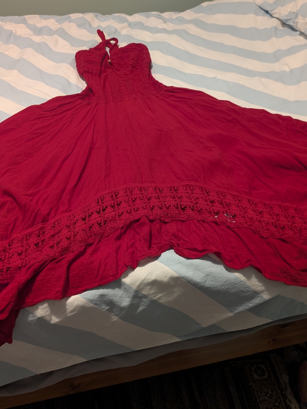 Red Womens' Halter Summer Dress - From Mexico